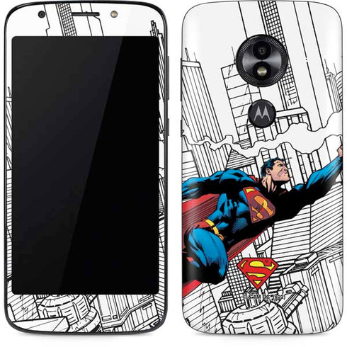 DC Comics Superman Super Speed Flying Over City Moto E5 Play Skin